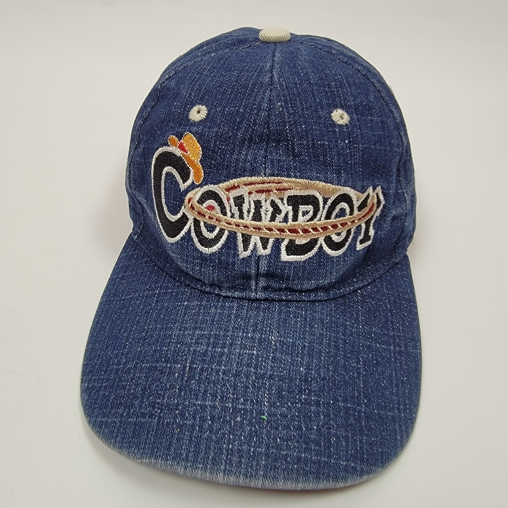BullBot Denim Cowboy Embroidery Letter Cap Hat Adjustable Closure One Size